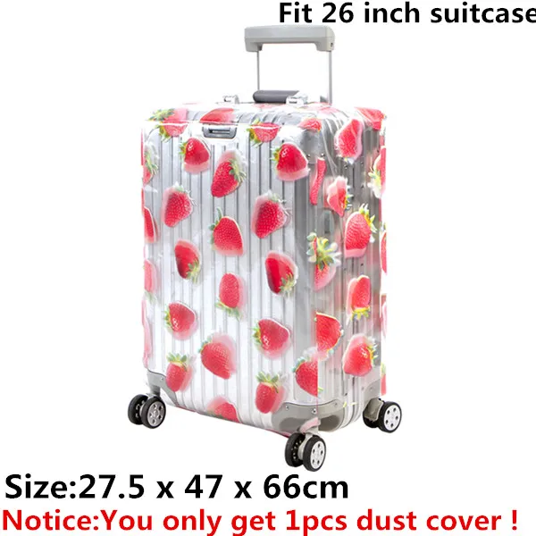 Прозрачный клубничный водонепроницаемый пылезащитный чехол 20-28 дюймов ПВХ защитный чехол для багажа дорожный Чемодан Аксессуары поставка продуктов - Цвет: XL strawberry