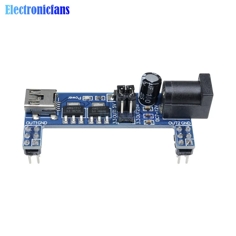 2 шт. макетная плата MB102 модуль питания 3 В 5 для безsolderless Mini USB блок питания|breadboard