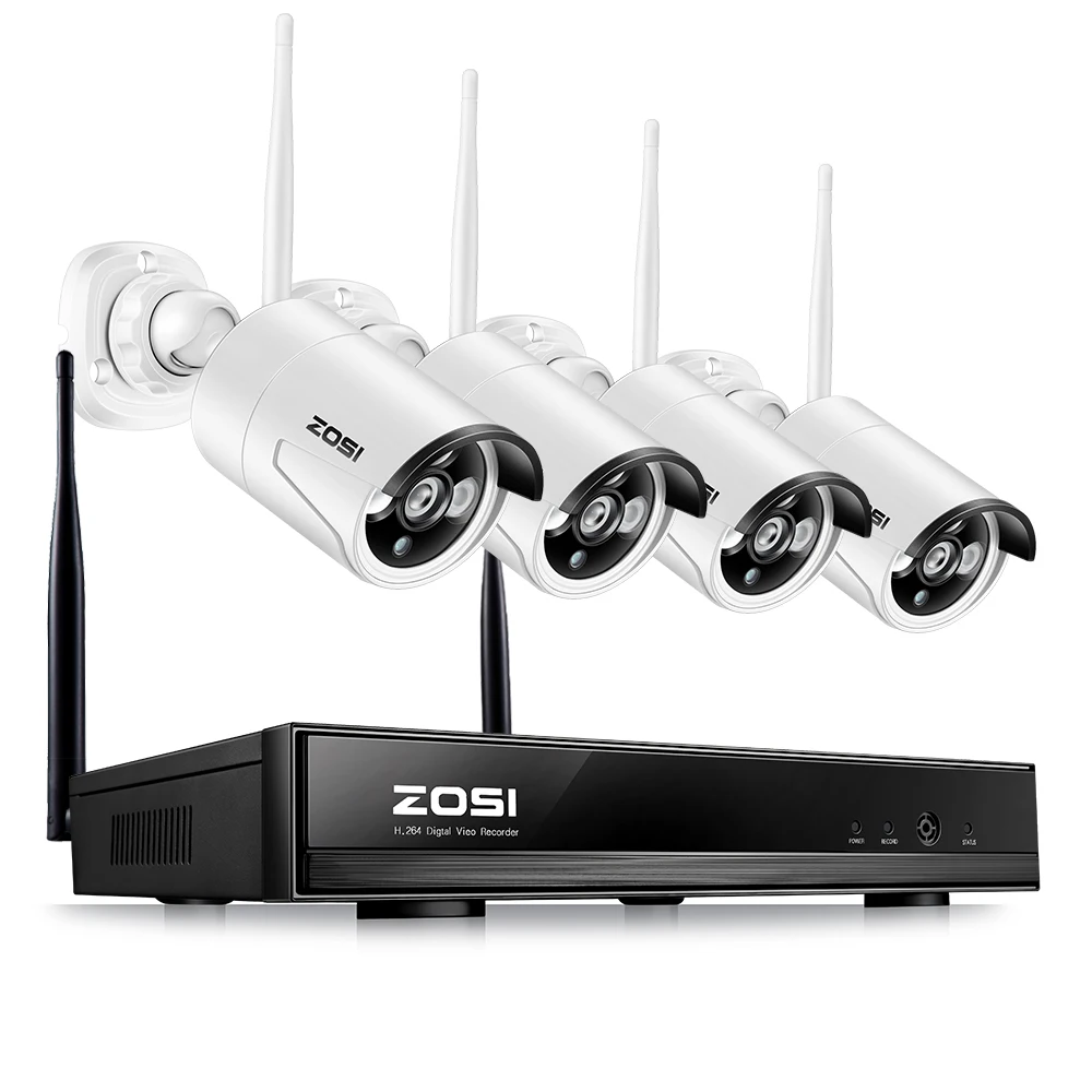 

ZOSI 4CH Wireless 1080P NVR CCTV System 960P IP Camera WIFI Waterproof IR Night Vison Home Security Camera Surveillance Kit
