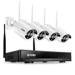 ZOSI 4CH беспроводной 1080 P NVR система видеонаблюдения 960 P ip-камера wifi водостойкий ИК Ночной Vison домашняя Камера видеонаблюдения комплект