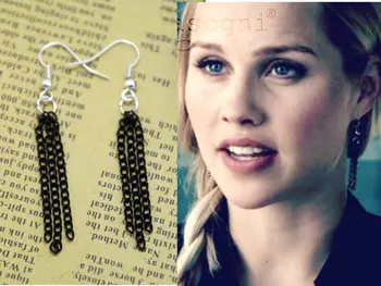 

10pairs/lot The Vampire Diaries Jewelry Rebekah Mikaelson Earrings - black chain - stainless steel - vampire