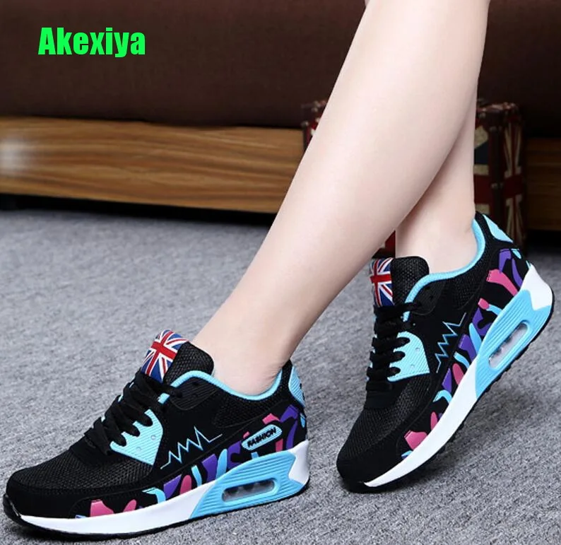 

Akexiya 2019 Summer Fashion Designer Sneakers Women Flat Platform Shoes Woman Air Breathable Mesh Ladies Casual Shoes Trainer