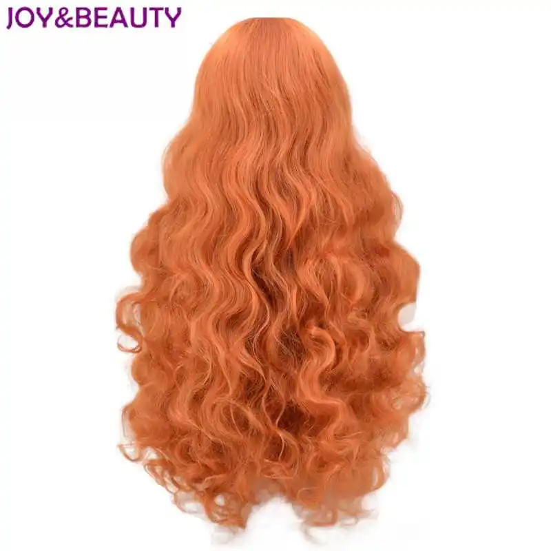 JOY& BEAUTY 26 дюймов Оранжевый цвет длинные вьющиеся парик синтетические волосы высокая температура волокно для Черный Белый для женщин парики