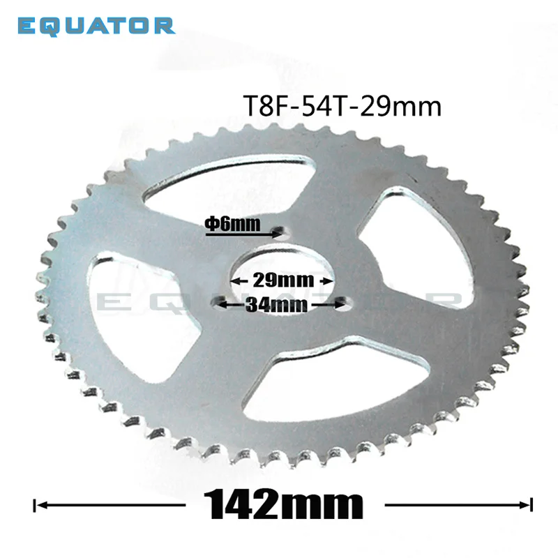 T8F 44 т 54 Т 64 Т 74 Т 26 мм/29 мм/35 мм/54 мм внутренний диаметр Звездочка для 47cc 49cc ход 2 Quad ATV Грязь Яма мини-мотоскутер багги - Цвет: 29mm 54T