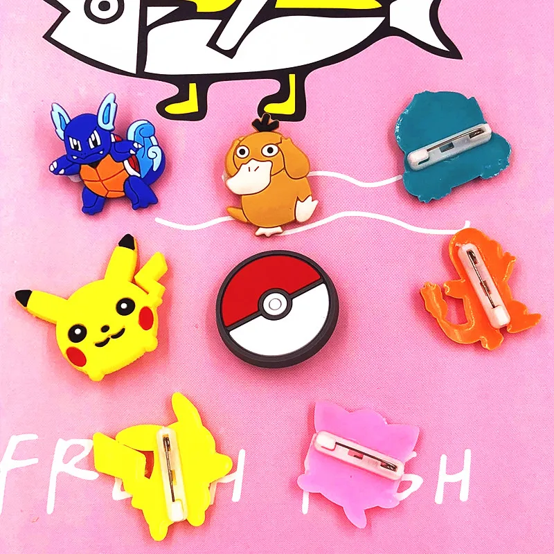 8 шт. Пикачу Charizard Venus Blastoise Аниме ПВХ Кнопка Pinbacks Pin на одежде аксессуары значки