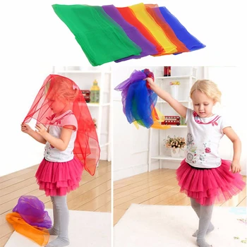 5pcs Colorful Colorful Children Gymnastics Square Scarf Outdoor Game Toy Sports Dance Interactive Handkerchief Educational Toy 1