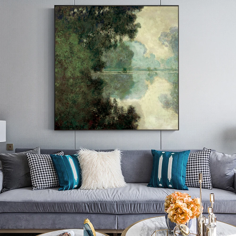 

Monet Morning On The Seine Paintings On The Wall Impressionist Landscape Wall Art Canvas Prints Cuadros Pictures For Living Room