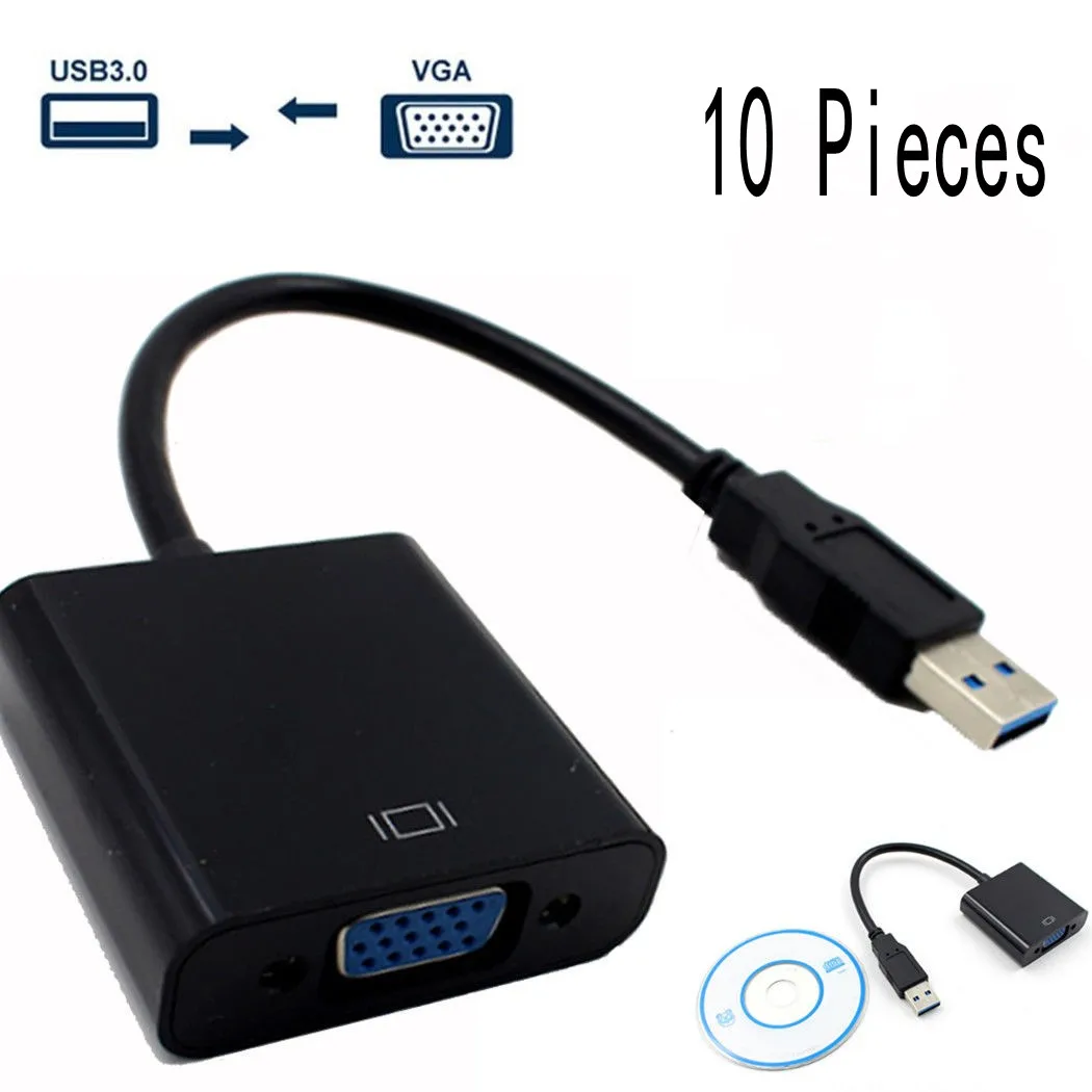 10 шт. Высокое качество USB 3 0 к VGA Мульти-дисплей адаптер конвертер Внешний