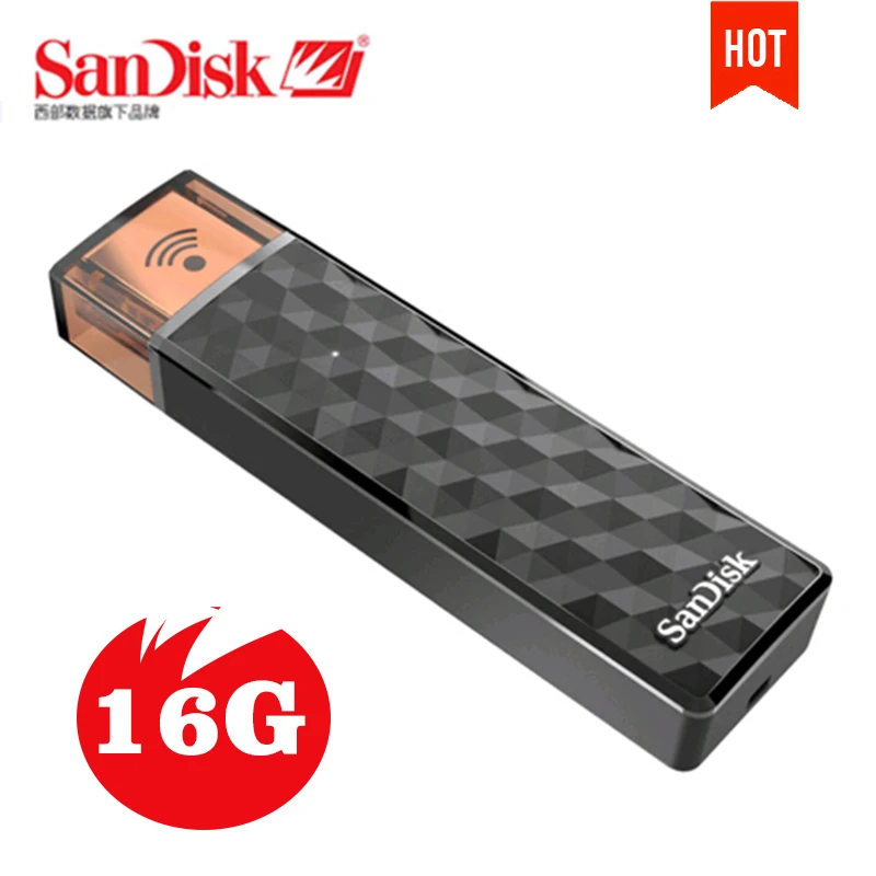 100% Оригинал SanDisk SDWS4 Подключение Беспроводная Флешка USB флеш накопитель Wi Fi + 2 0