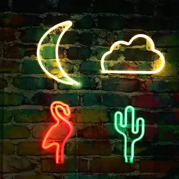 

Creative Neon Lamp USB Charging Night Light Cactus/Moon/Cloud LED Lamp Christmas Holiday Party Children Bedroom Decoration