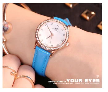 

new MARGUES brand Quartz watch for women Exquisite Time bit round fashion watches Solid color slim leather strap clock 055