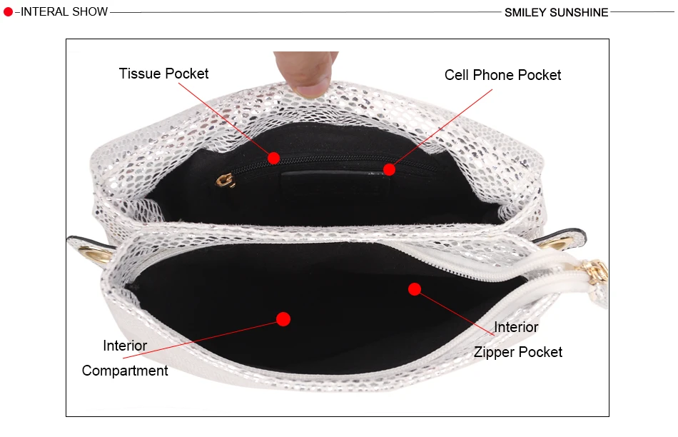 SMILEY SUNSHINE, сумка-мессенджер, женская маленькая кожаная сумка, сумка через плечо, ручной клатч, серебряные женские сумки через плечо для женщин