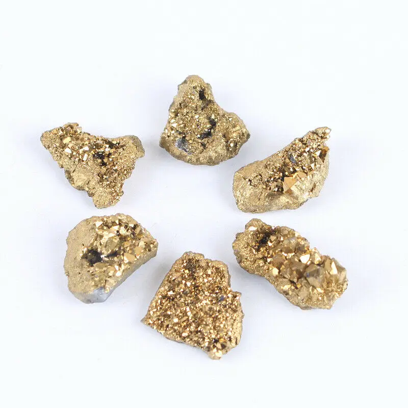 

Wholesale 1PC Natural Agate Geode Slice Druzy Glod Quartz Electroplated Cluster Crystal Stones and Crystals