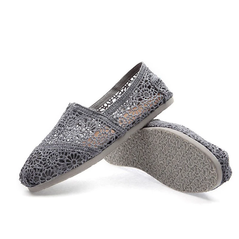 Женская Повседневная дышащая обувь на плоской подошве со шнуровкой; сезон весна-лето; женская обувь; кроссовки; женская модная дышащая обувь из сетчатого материала - Цвет: Lace gray