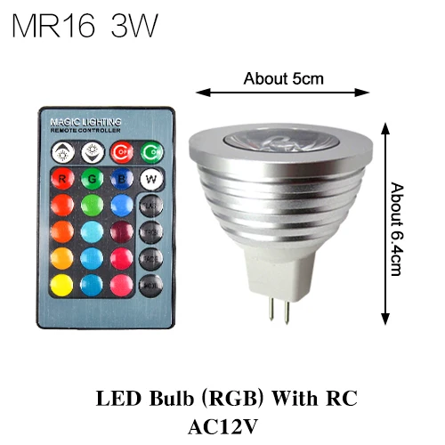 Светодиодный RGB лампа E27 E14 GU10 3W 5W 10W Цвет Magic Точечный светильник 24key Дистанционное Управление затемнения светодиодный Ночной светильник 110V 220V Праздник - Испускаемый цвет: MR16 3W With RC