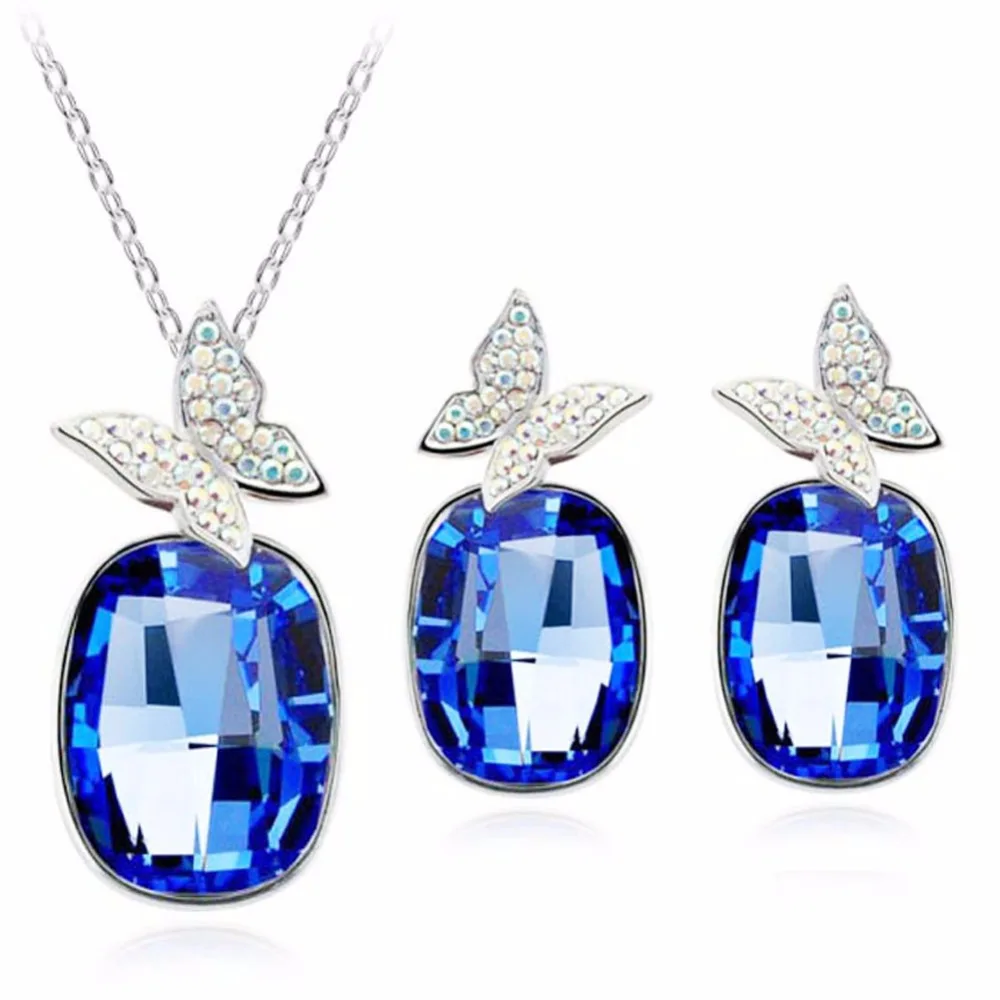 Женские хрустальные стразы-бабочки, квадратная подвеска на цепочке, ожерелье для девушки на день рождения, модное ювелирное изделие, подарок 80004