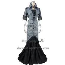 Викторианское Edwardian хлопковое платье Шотландка бальное для