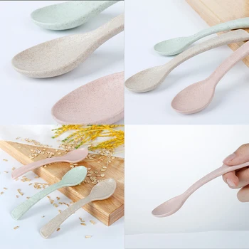 

Baby Safety Feeding Food Spoon Infant Environmental Flatware Spoon 13.3x3.2x1cm