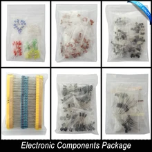 Elektronische Komponenten Paket + Variable Elektrolytkondensatoren + Keramikkondensatoren + Widerstand + LED Dioden Transistor