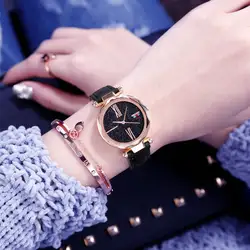 Для женщин часы 2018 Роскошные модные кварцевые Брендовые женские кожаные Наручные bayan коль saati Relogio Feminino