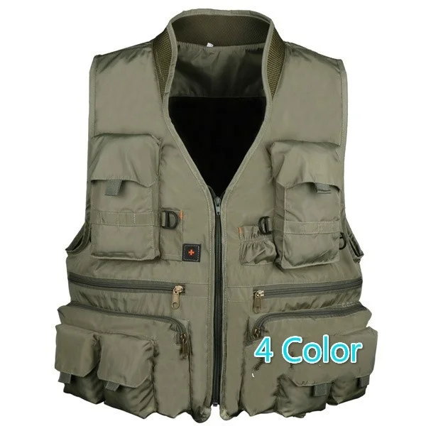 

2019 Polyester cotton waterproof Fly Fishing Vest with Meshing Lining for Angler