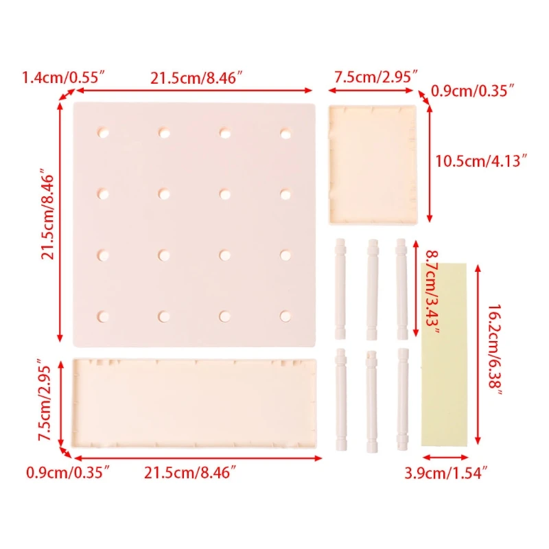 1 шт., органайзер для домашнего декора, пластиковая доска с отверстием, полка для хранения с наклейкой, настенный органайзер для комнаты