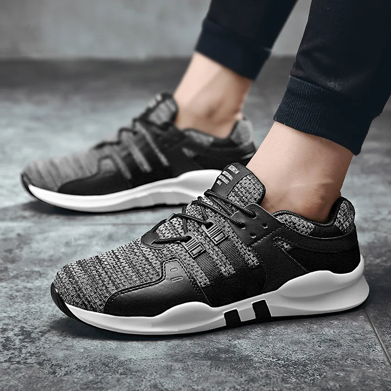 Vente Hommes Maille Casual Chaussures Tenis Masculino Adulto Respirant Printemps Automne Dentelle Up Confortable Mode Léger Formateurs 39 46