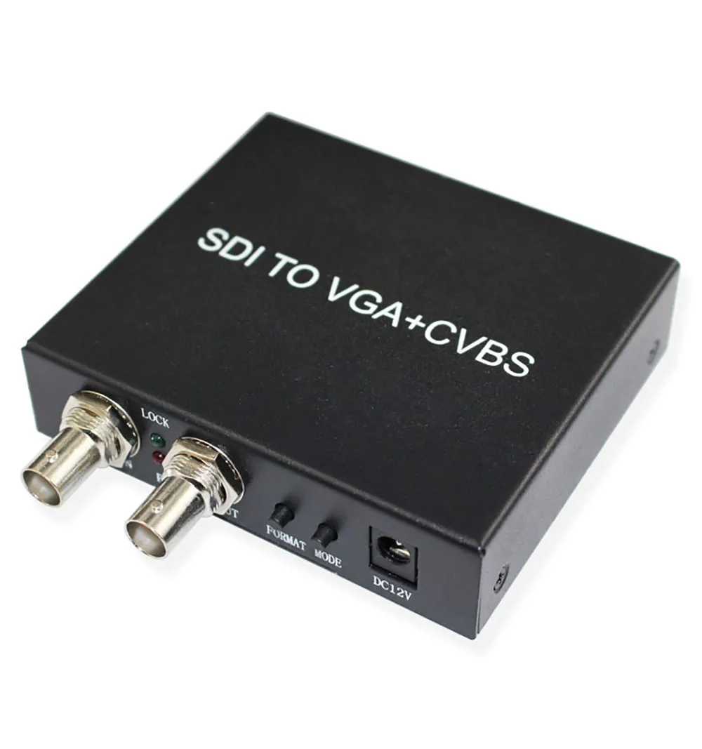 

SDI to VGA AV CVBS L/R Converter SD/HD/3G SDI Adapter for Monitor Camera Display with DC adapter US UK AU Free Shipping