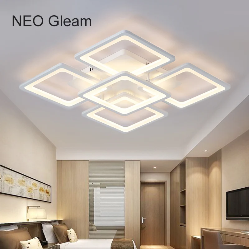 NEO Gleam Rectangle Remote control living room bedroom modern led ceiling lights luminarias para sala dimming led ceiling lamp