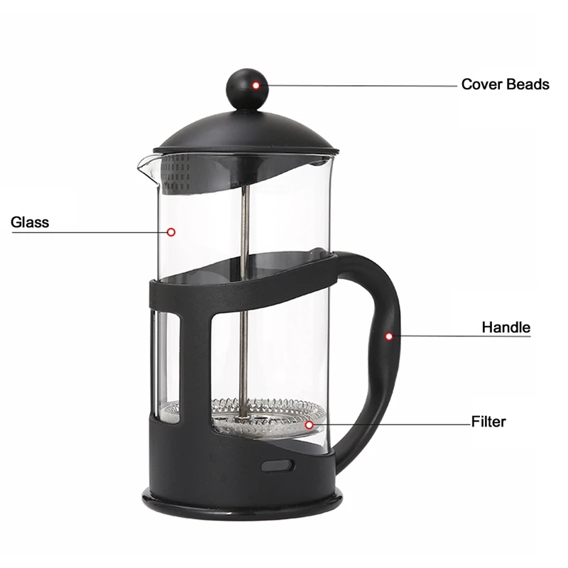 العملي 350 مللي المحمولة إبريق لإعداد الشاي والقهوة الفرنسية دليل فلتر القهوة صانع المنزلية ماكينة القهوة إبريق قهوة المطبخ Coffeeware