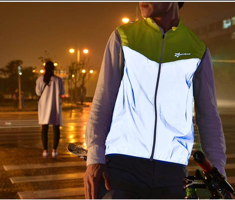 ROCKBROS Велоспорт велосипед светоотражающий открытый жилет Беговая безопасность Джерси без рукавов дышащий жилет ночная ходьба жилет пальто