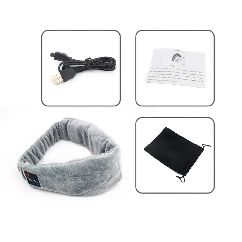 Wireless Stereo Bluetooth Earphone Sleep Mask Phone Headband Sleep Soft Earphones for Sleeping Eye Mask Music Headset