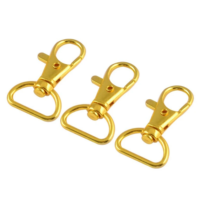 

3 Pcs Gold Tone Metal Lobster Claw Clasp Swivel Trigger Hook Key Holder