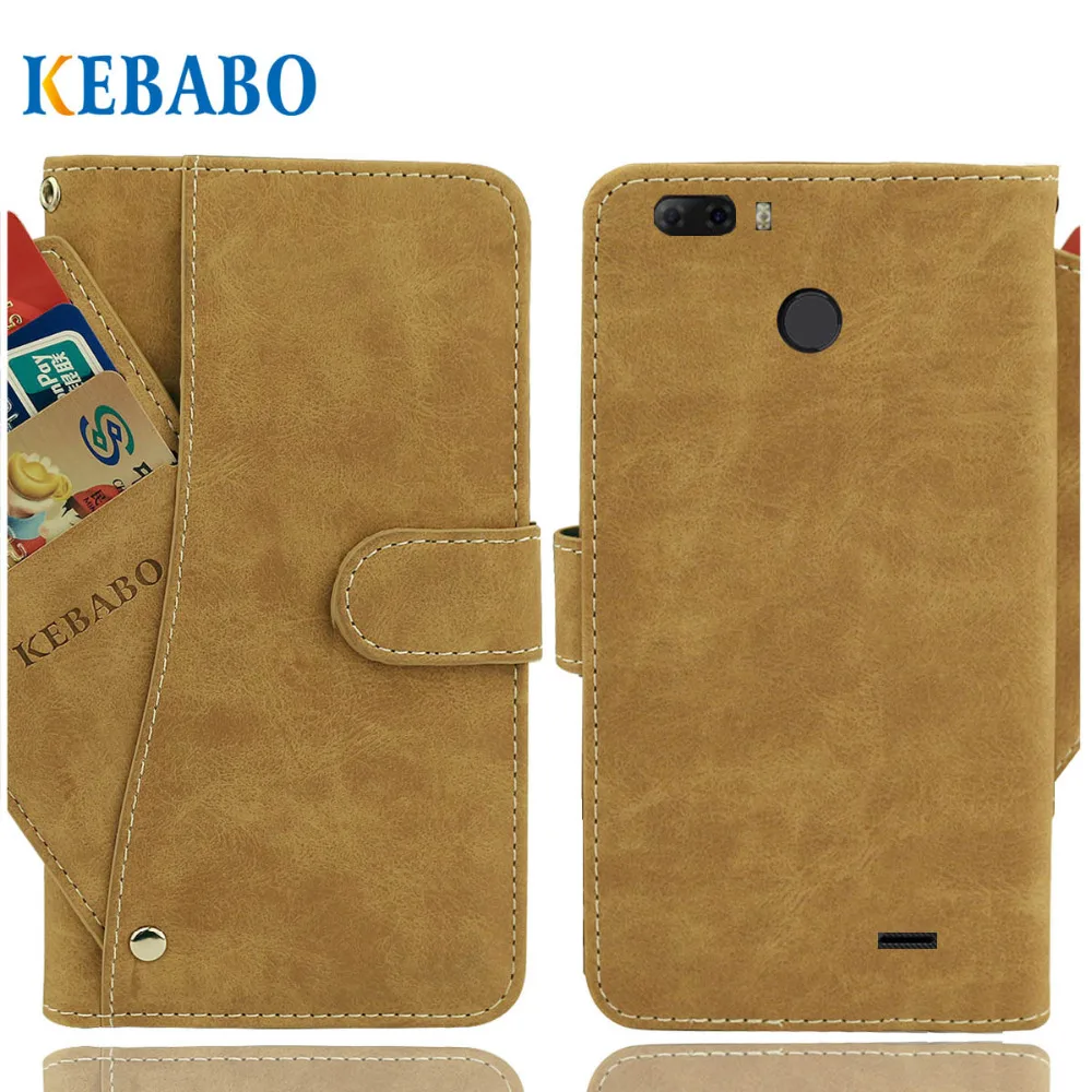 

Vintage Leather Wallet Blackview S6 Case 5.7" Luxury 3 Front Card Slots Cover Magnet Stand Phone Protective Bags