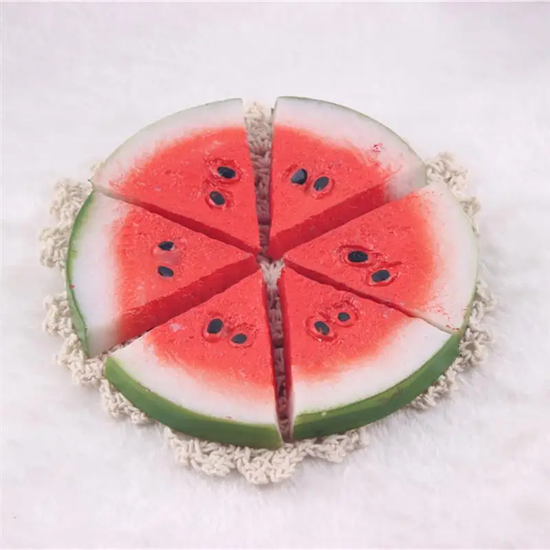 8 шт искусственные ломтики арбуза искусственные фрукты реалистичные декоративные фрукты для вечерние украшения для кухни