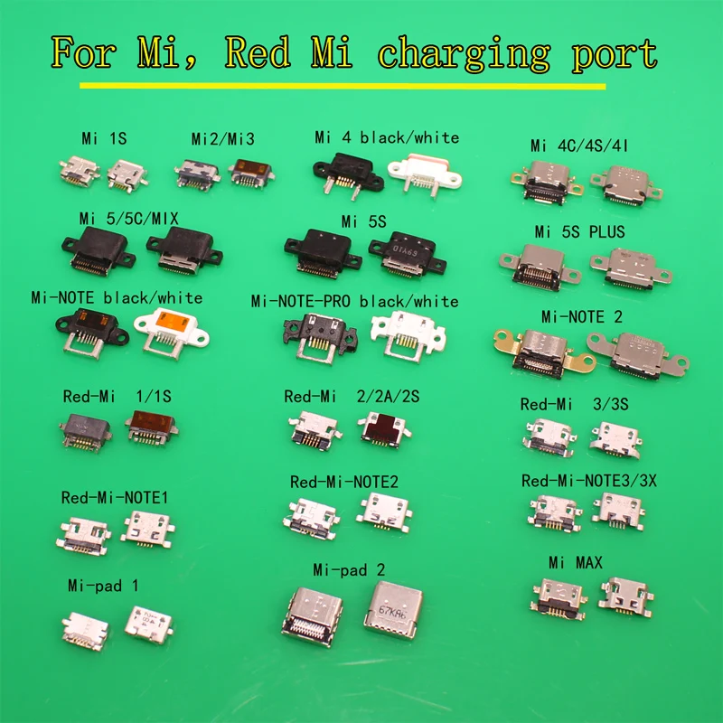 

22models for XiaoMi 2A 4C 5S plus Mi note 2 charging port,for Red Mi note 2 3 4 USB jack socket connector,type-C charging flex