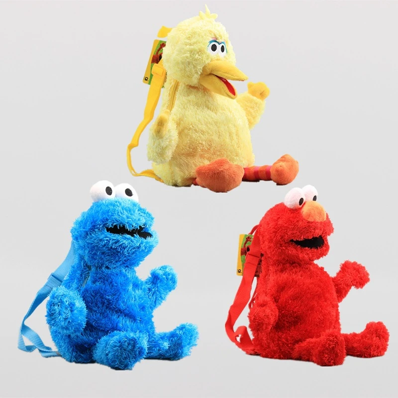 

45cm/17.7inch Sesame Street Elmo Monster Cookie Bird Children's Backpacks Shoulder Bag For Baby Kids Birthday Gifts