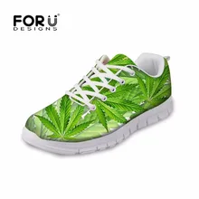 FORUDESIGNS/женская повседневная обувь на плоской подошве; модная плоская обувь для отдыха с зелеными листьями; женская обувь