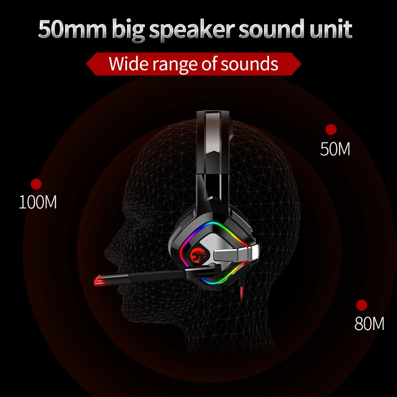 Игровые гарнитуры большие наушники с RGB подсветкой Mic Стерео 3,5 мм наушники глубокий бас для ПК компьютера геймера ноутбука PS4 X-BOX