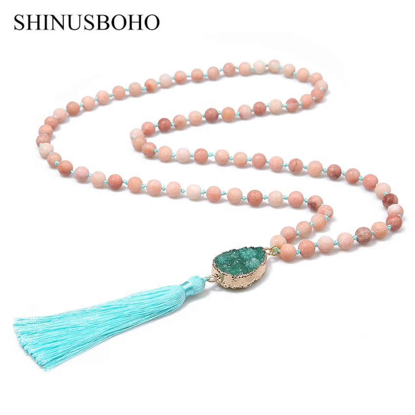 Женское Ожерелье SHINUSBOHO ожерелье из натурального полудрагоценного камня с