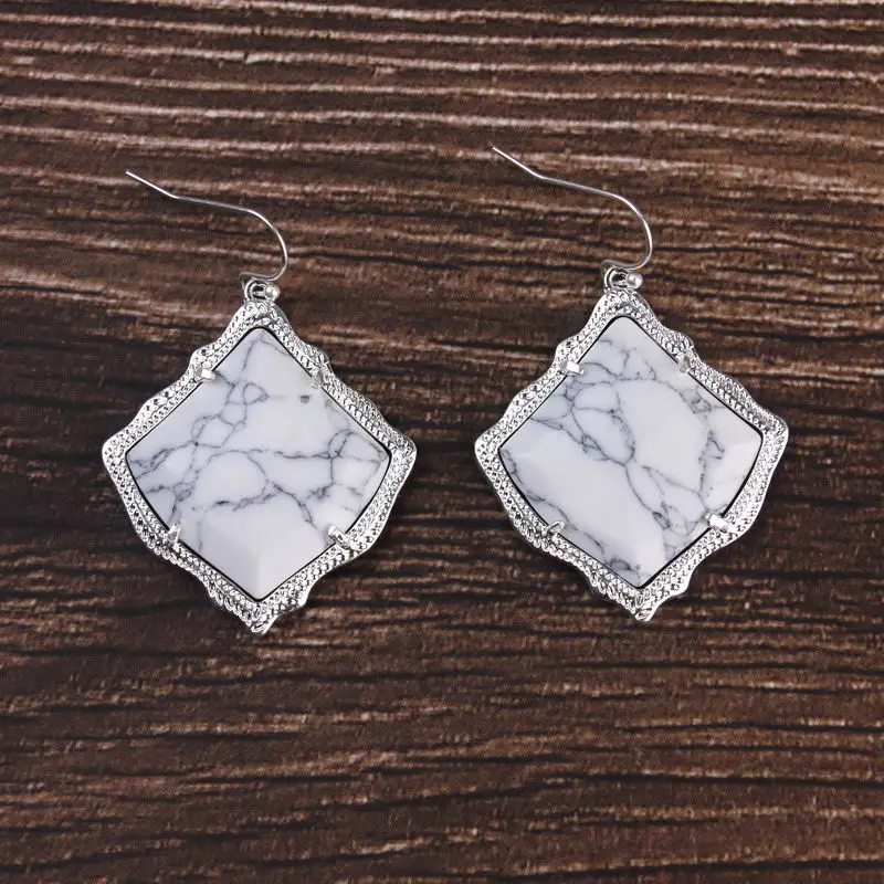 Настоящие натуральные полудрагоценные камни квадратные серьги-капли Kyrie для женщин серьги-капли из ракушки ювелирные изделия