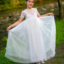 VintageLace для девочек в цветочек платья трапециевидной формы