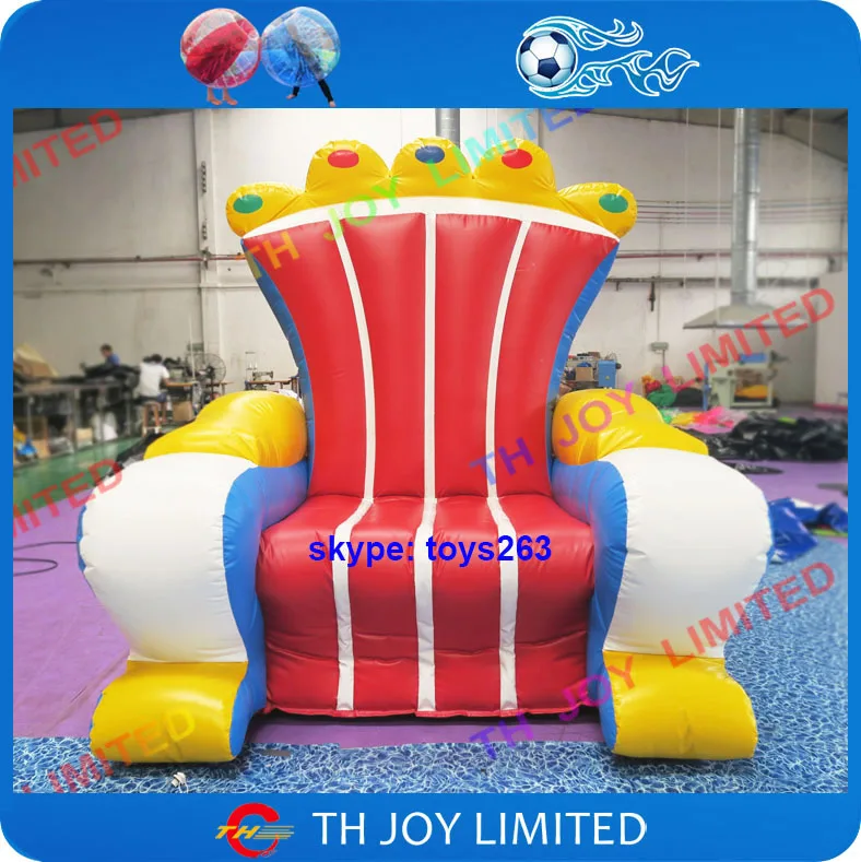 Free air shipping commercial rental inflatable throne chair inflatable