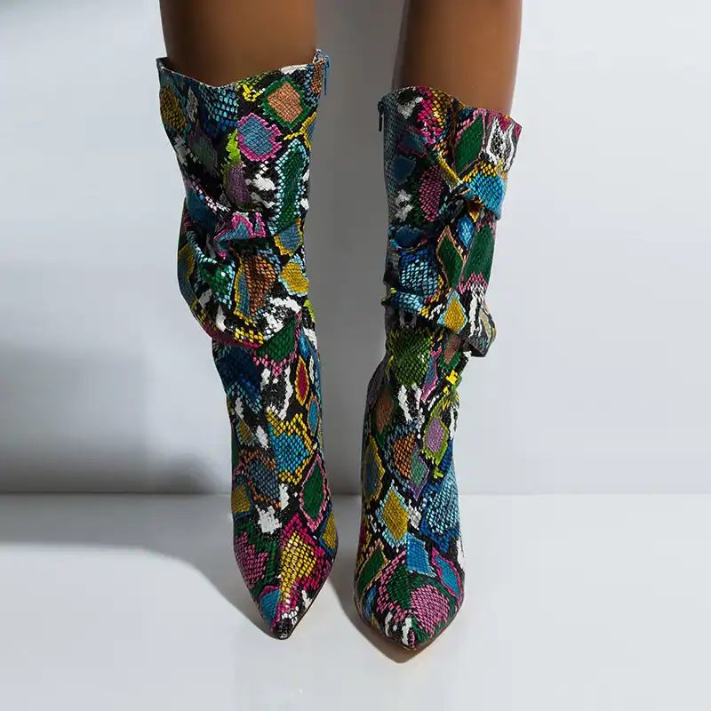 Colorful snakeskin boots Clearance