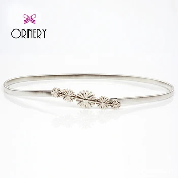 

ORINERY 2 Colors 2018 Spring Metal Waist Chain High Quality Belt For Women Luxury Brand Elastic Dress Accessories Wedding Belt