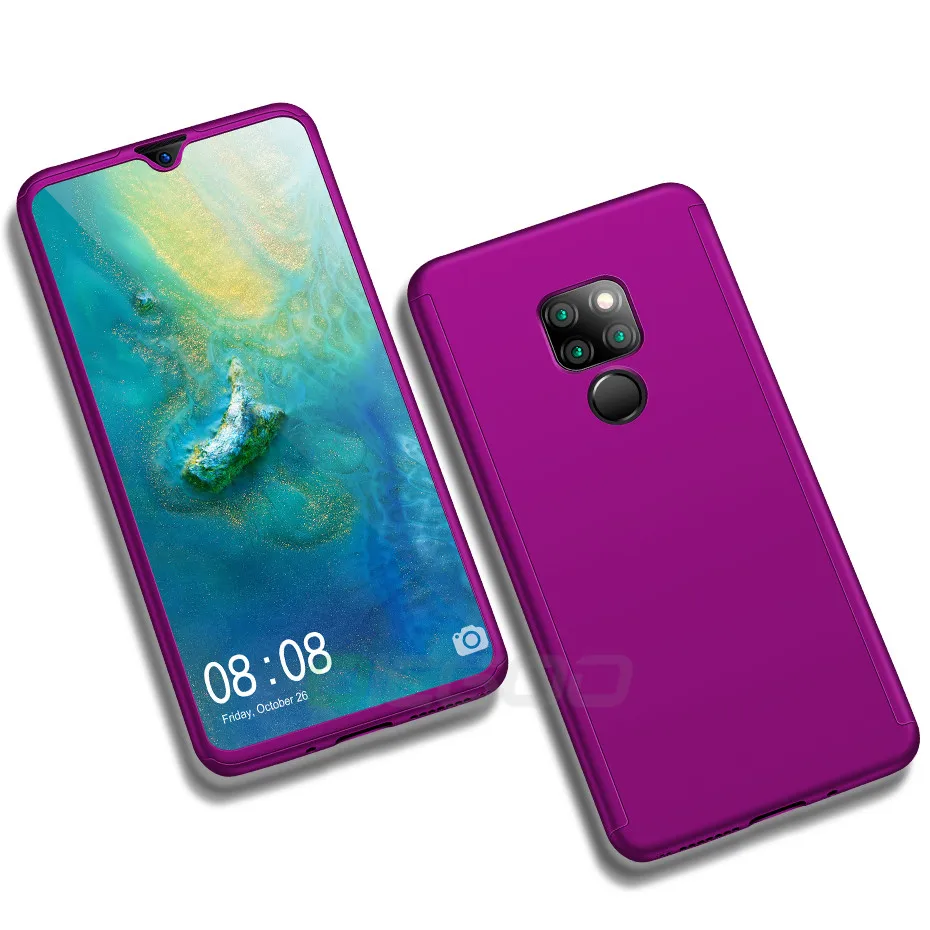 OICGOO 360 Полный чехол для телефона для huawei P20 mate 20 Pro Lite 20X Coque чехол для huawei P30 mate 10 Pro mate 20 X Lite чехол s - Цвет: Фиолетовый