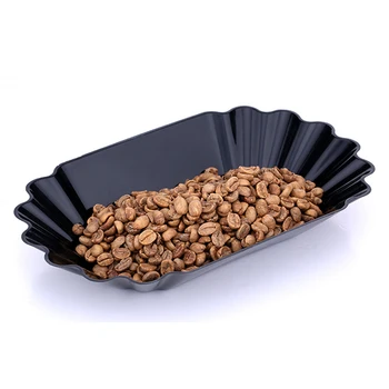 

Plastic Plate Snack Serving Tray Oval Coffee Bean Tray Coffee Cupping Set