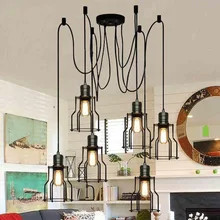 Ретро Классический E27 паук подвесной светильник держатель группы «сделай сам» Эдисон подвесной светильник в металлическом каркасе