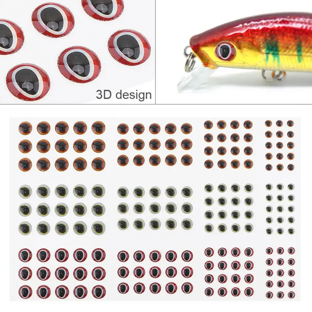 183pcs/lot 3D Stick Fishing Eyes Fly Tying Simulation Eyes Fishing Lure