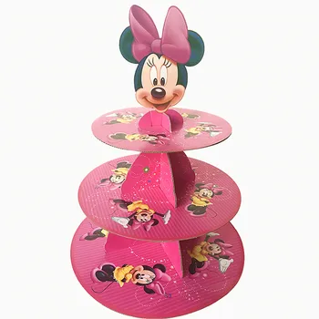 

3-tier Cake Stand Cupcake Holder Girl Minnie Mouse Birthday Party Supplies Kids Baby Shower Party Favor Decoration Cupcake Stand